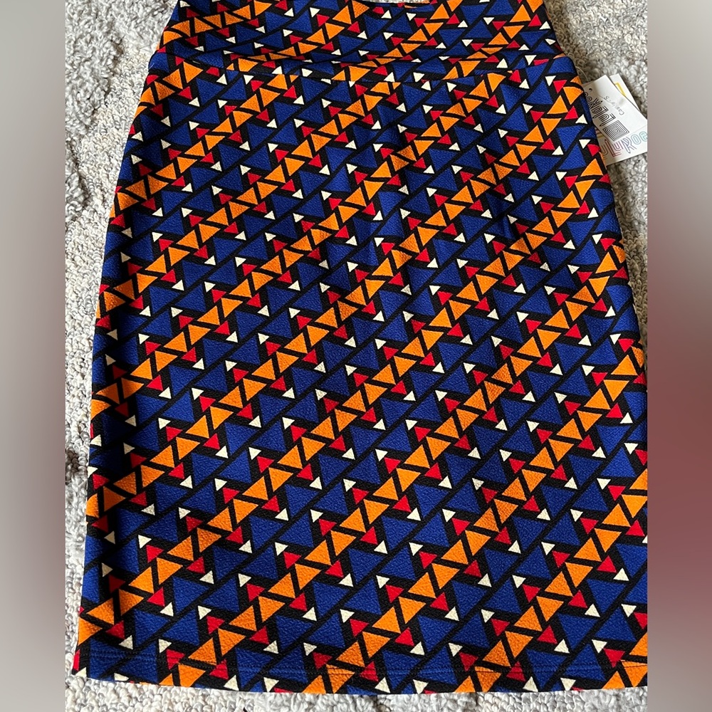 Bold colorful Lularoe Cassie pencil skirt size small NWT